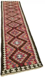 Herki Eskitme Multi Pamuk Üzerine Yün El Dokuma Kilim-088x407 - Görsel 2