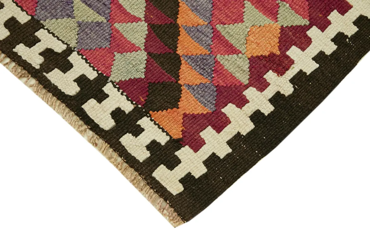 Herki Eskitme Multi Pamuk Üzerine Yün El Dokuma Kilim-088x407 - Görsel 4