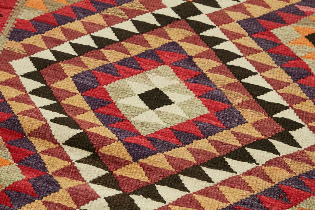 Herki Eskitme Multi Pamuk Üzerine Yün El Dokuma Kilim-090x332 - Görsel 5