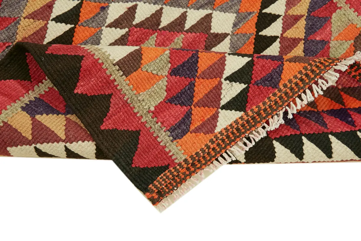 Herki Eskitme Multi Pamuk Üzerine Yün El Dokuma Kilim-090x332 - Görsel 6