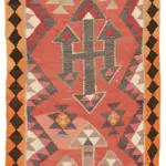 Herki Eskitme Multi Pamuk Üzerine Yün El Dokuma Kilim-095x344