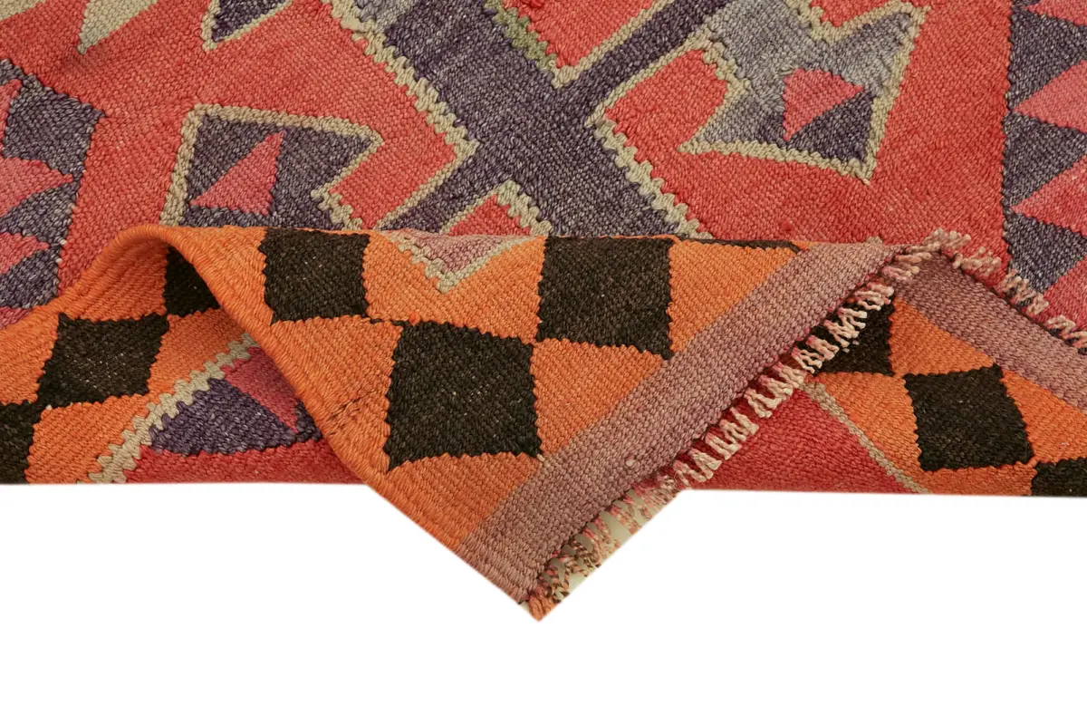Herki Eskitme Multi Pamuk Üzerine Yün El Dokuma Kilim-095x344 - Görsel 6