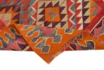 Herki Eskitme Multi Pamuk Üzerine Yün El Dokuma Kilim-105x336 - Görsel 6