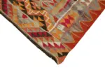 Herki Eskitme Multi Pamuk Üzerine Yün El Dokuma Kilim-105x300 - Görsel 4