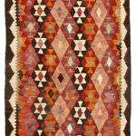 Herki Eskitme Multi Pamuk Üzerine Yün El Dokuma Kilim-086x274