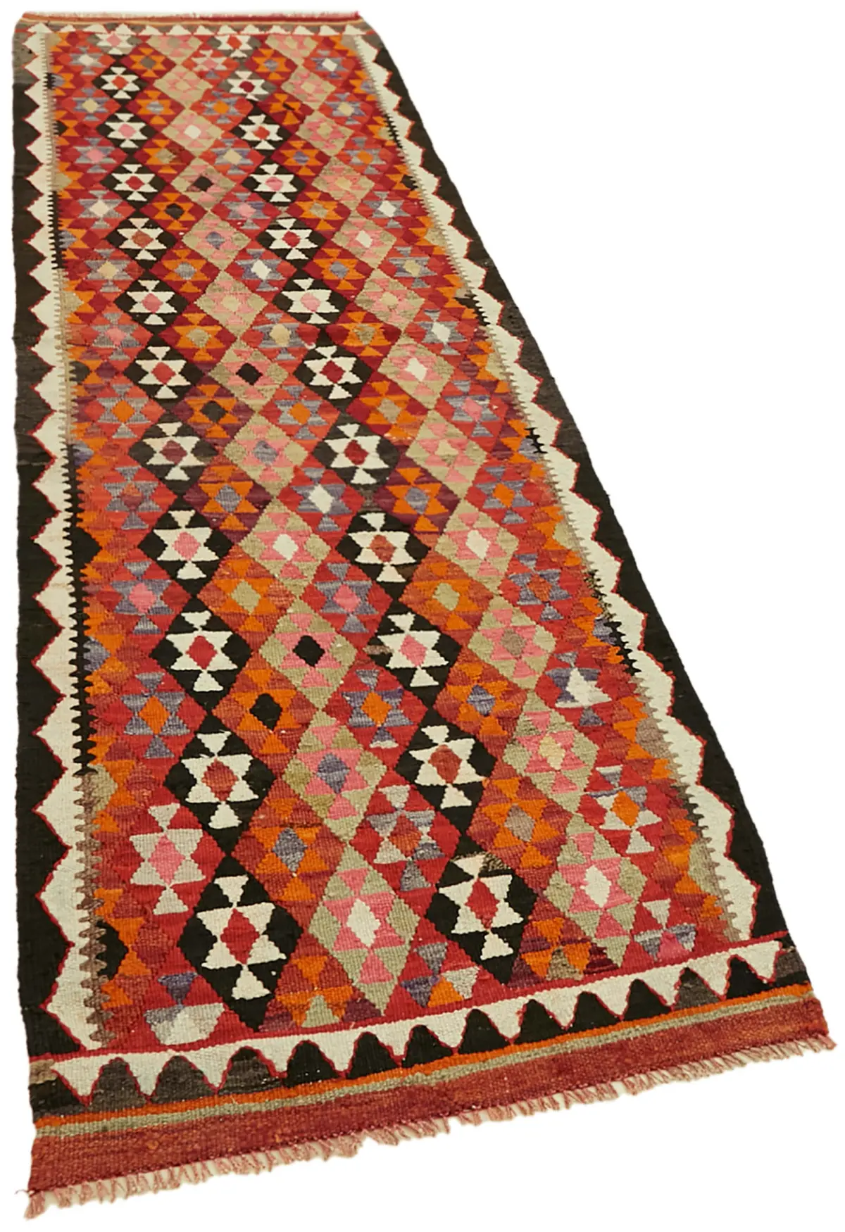 Herki Eskitme Multi Pamuk Üzerine Yün El Dokuma Kilim-086x274 - Görsel 2