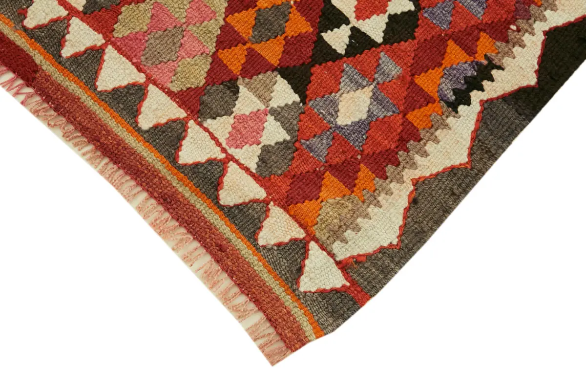 Herki Eskitme Multi Pamuk Üzerine Yün El Dokuma Kilim-086x274 - Görsel 4