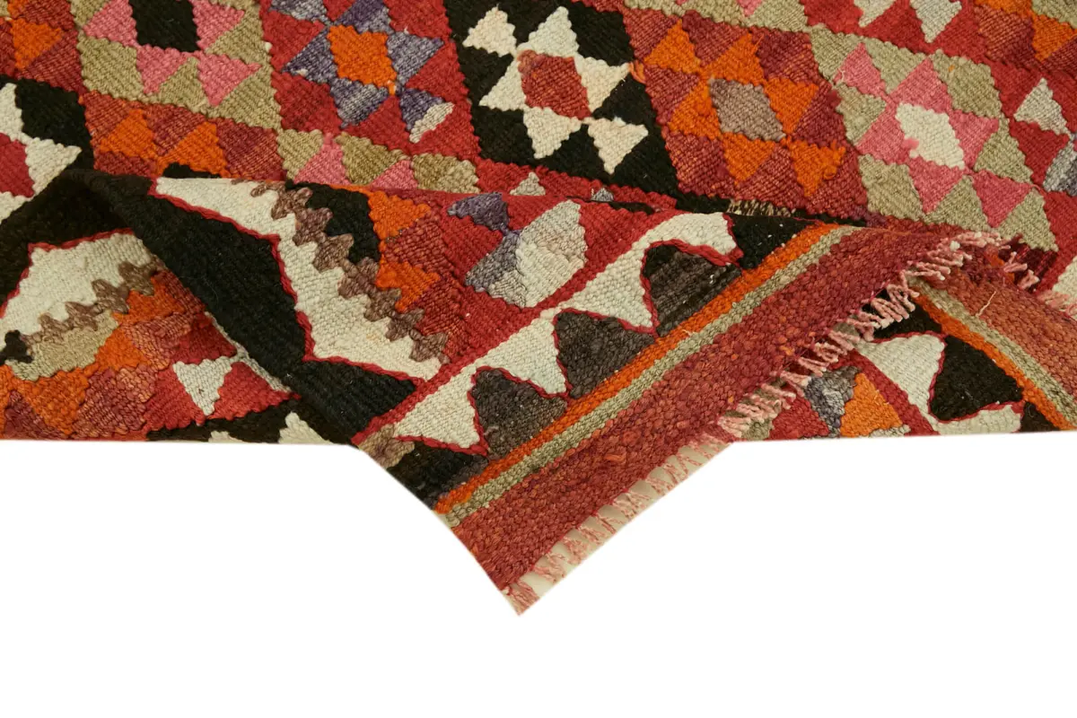 Herki Eskitme Multi Pamuk Üzerine Yün El Dokuma Kilim-086x274 - Görsel 6