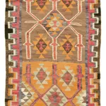 Herki Eskitme Multi Pamuk Üzerine Yün El Dokuma Kilim-097x325