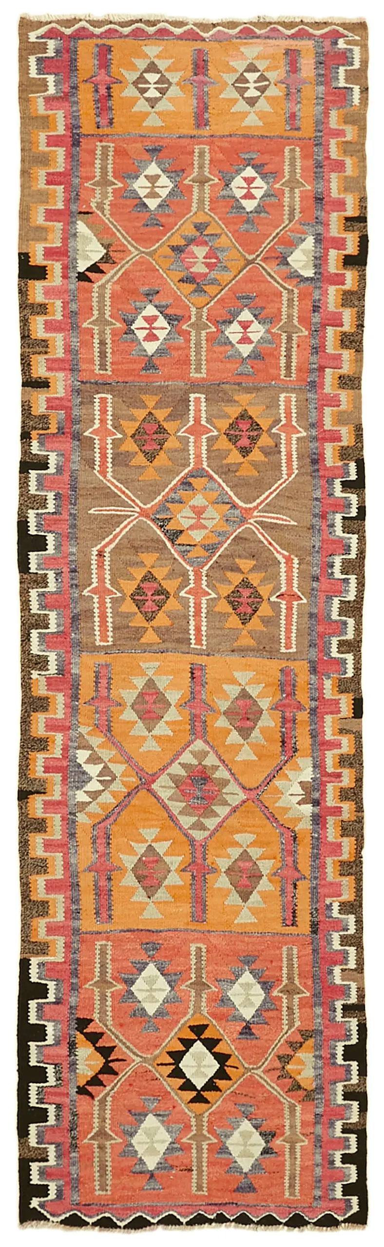 Herki Eskitme Multi Pamuk Üzerine Yün El Dokuma Kilim-097x325 - Görsel 1