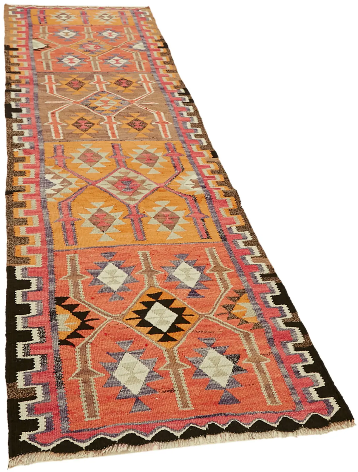 Herki Eskitme Multi Pamuk Üzerine Yün El Dokuma Kilim-097x325 - Görsel 2