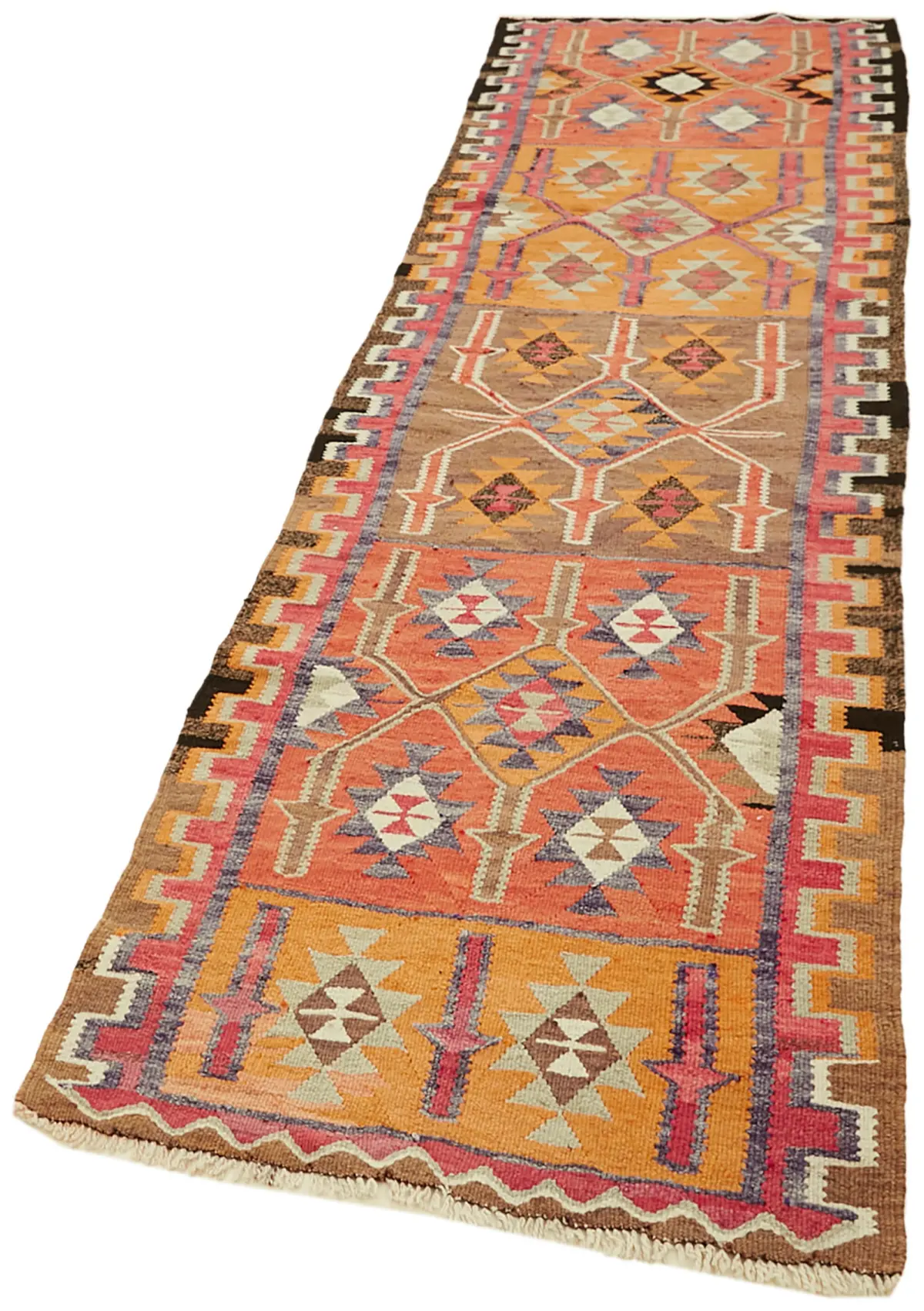 Herki Eskitme Multi Pamuk Üzerine Yün El Dokuma Kilim-097x325 - Görsel 3
