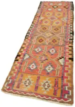 Herki Eskitme Multi Pamuk Üzerine Yün El Dokuma Kilim-097x325 - Görsel 3