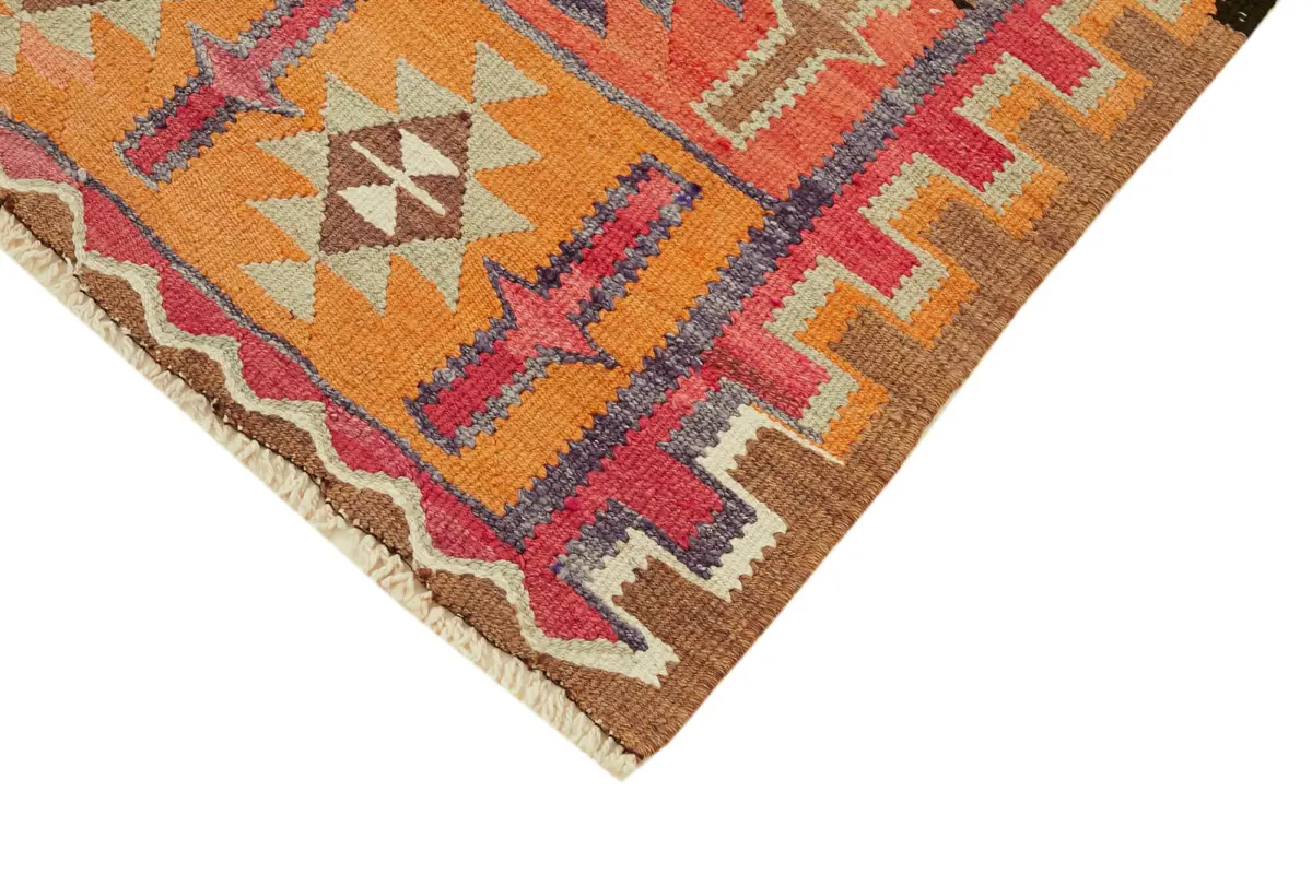 Herki Eskitme Multi Pamuk Üzerine Yün El Dokuma Kilim-097x325 - Görsel 4