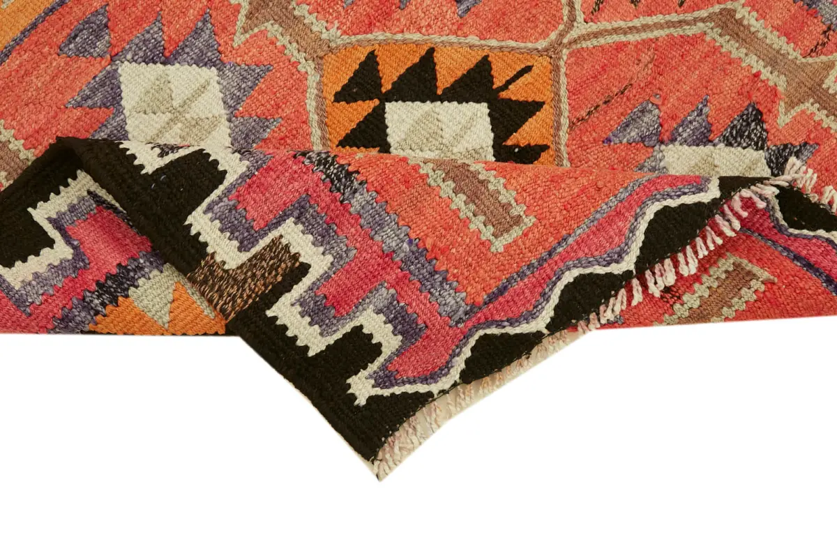 Herki Eskitme Multi Pamuk Üzerine Yün El Dokuma Kilim-097x325 - Görsel 6