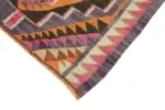 Herki Eskitme Multi Pamuk Üzerine Yün El Dokuma Kilim-102x358 - Görsel 4