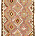 Herki Eskitme Multi Pamuk Üzerine Yün El Dokuma Kilim-106x340