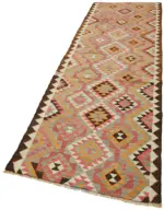 Herki Eskitme Multi Pamuk Üzerine Yün El Dokuma Kilim-106x340 - Görsel 3
