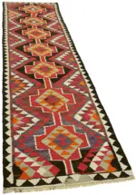 Herki Eskitme Multi Pamuk Üzerine Yün El Dokuma Kilim-092x342 - Görsel 2