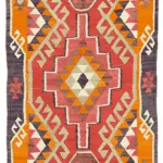 Herki Eskitme Multi Pamuk Üzerine Yün El Dokuma Kilim-098x352