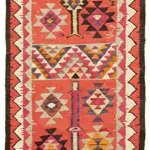 Herki Eskitme Multi Pamuk Üzerine Yün El Dokuma Kilim-093x340