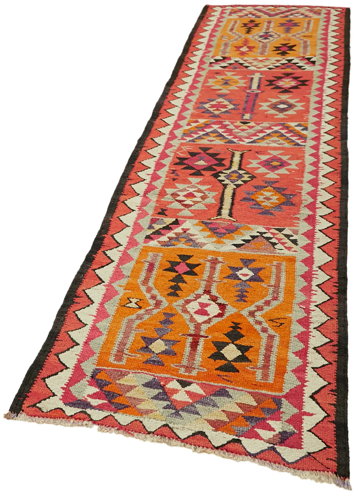 Herki Eskitme Multi Pamuk Üzerine Yün El Dokuma Kilim-093x340 - Görsel 3