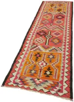 Herki Eskitme Multi Pamuk Üzerine Yün El Dokuma Kilim-093x340 - Görsel 3