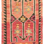 Herki Eskitme Multi Pamuk Üzerine Yün El Dokuma Kilim-092x335