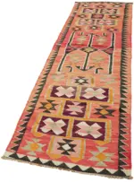 Herki Eskitme Multi Pamuk Üzerine Yün El Dokuma Kilim-092x335 - Görsel 3