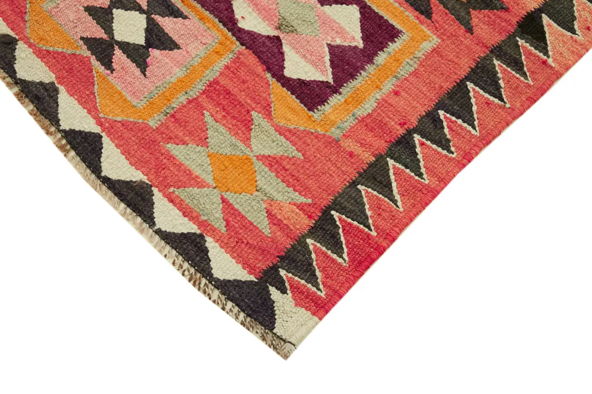 Herki Eskitme Multi Pamuk Üzerine Yün El Dokuma Kilim-092x335 - Görsel 4