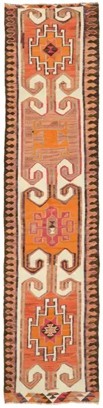 Herki Eskitme Multi Pamuk Üzerine Yün El Dokuma Kilim-094x368
