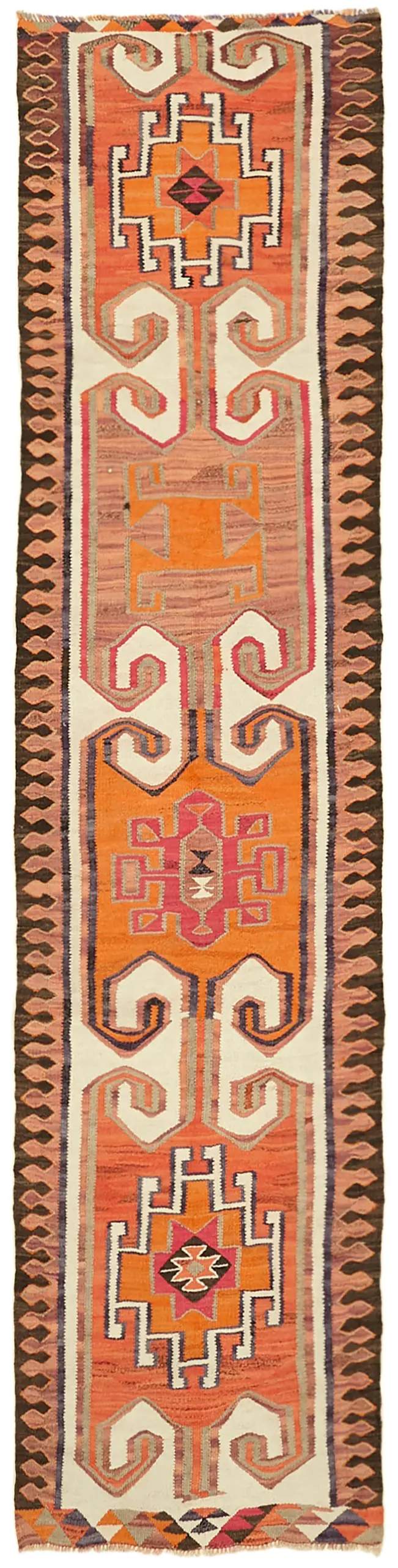 Herki Eskitme Multi Pamuk Üzerine Yün El Dokuma Kilim-094x368 - Görsel 1