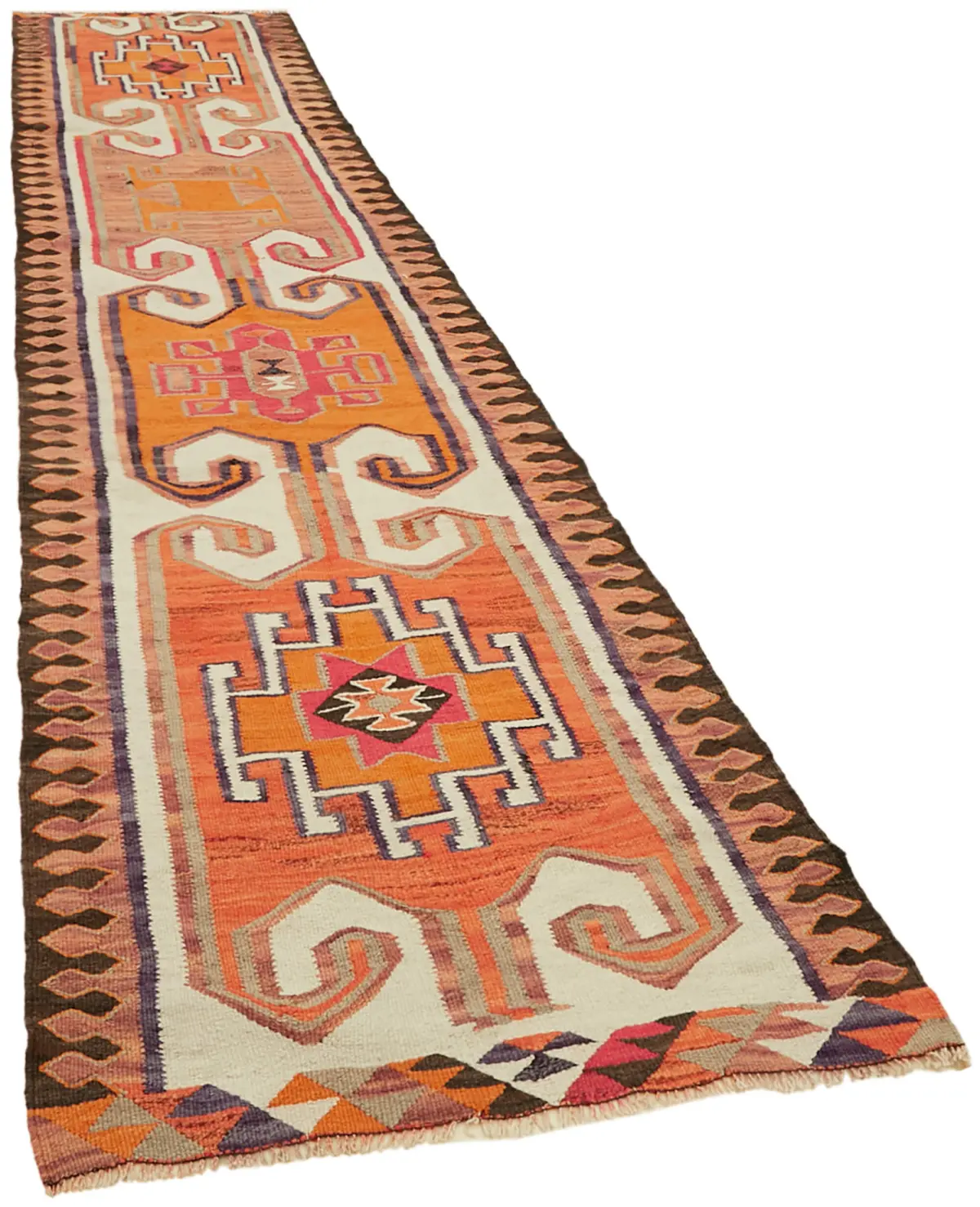 Herki Eskitme Multi Pamuk Üzerine Yün El Dokuma Kilim-094x368 - Görsel 2