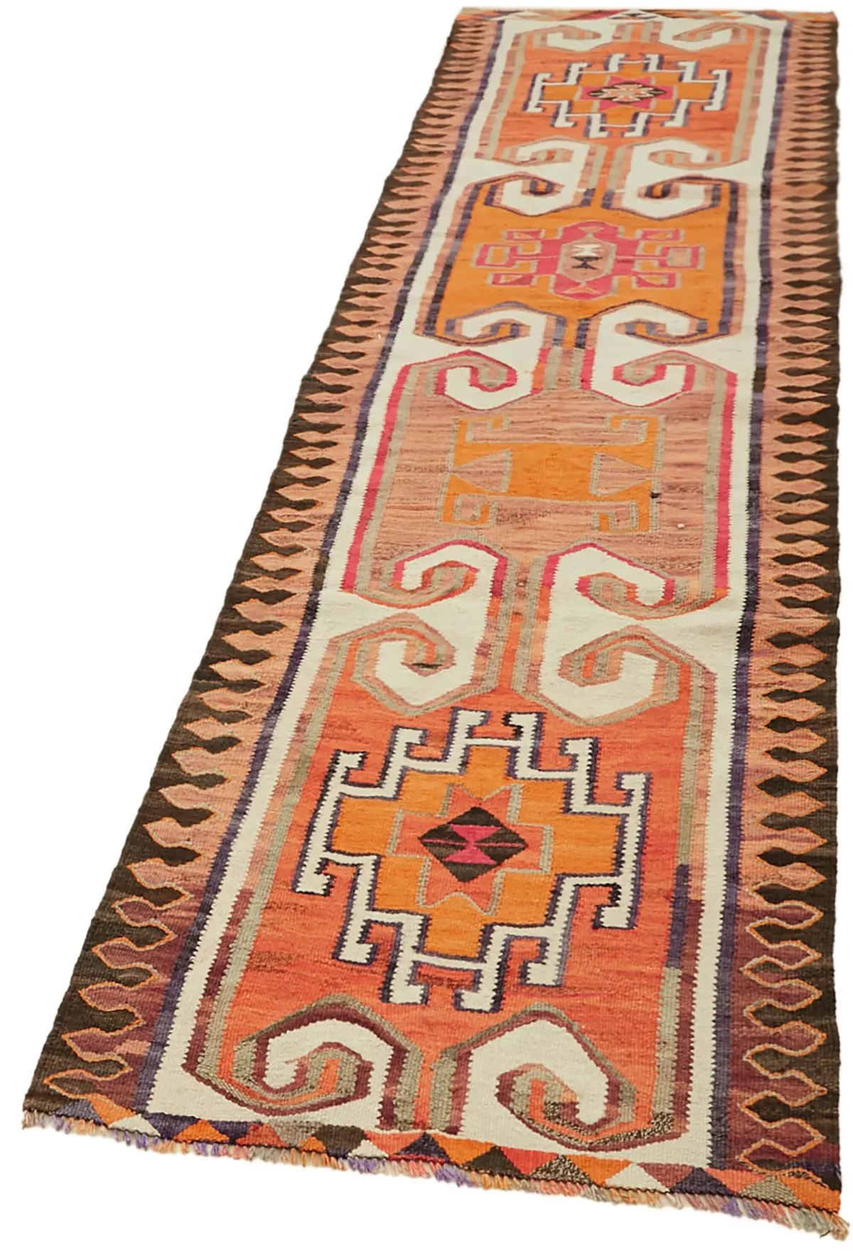Herki Eskitme Multi Pamuk Üzerine Yün El Dokuma Kilim-094x368 - Görsel 3