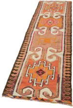 Herki Eskitme Multi Pamuk Üzerine Yün El Dokuma Kilim-094x368 - Görsel 3