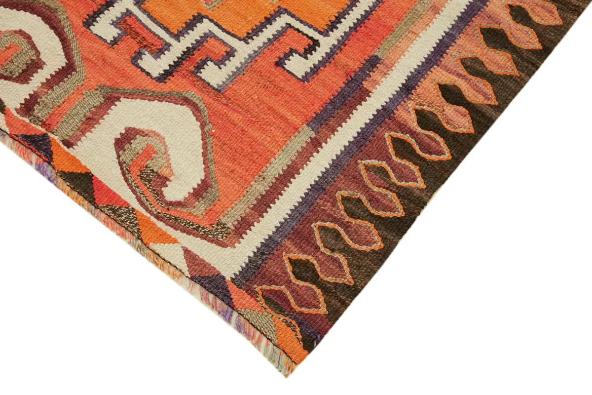 Herki Eskitme Multi Pamuk Üzerine Yün El Dokuma Kilim-094x368 - Görsel 4