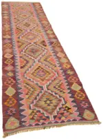 Herki Eskitme Multi Pamuk Üzerine Yün El Dokuma Kilim-092x314 - Görsel 2