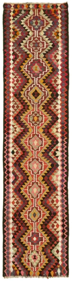 Herki Eskitme Multi Pamuk Üzerine Yün El Dokuma Kilim-088x336