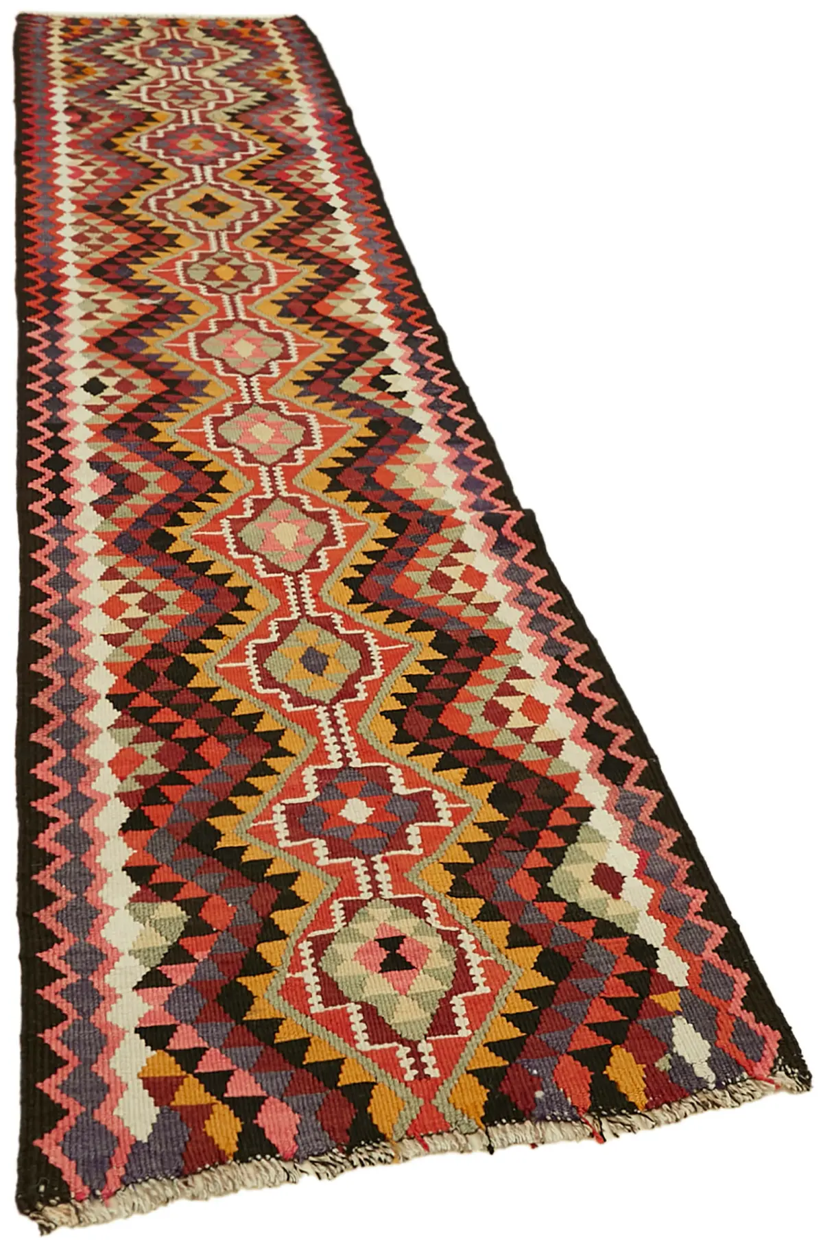 Herki Eskitme Multi Pamuk Üzerine Yün El Dokuma Kilim-088x336 - Görsel 2