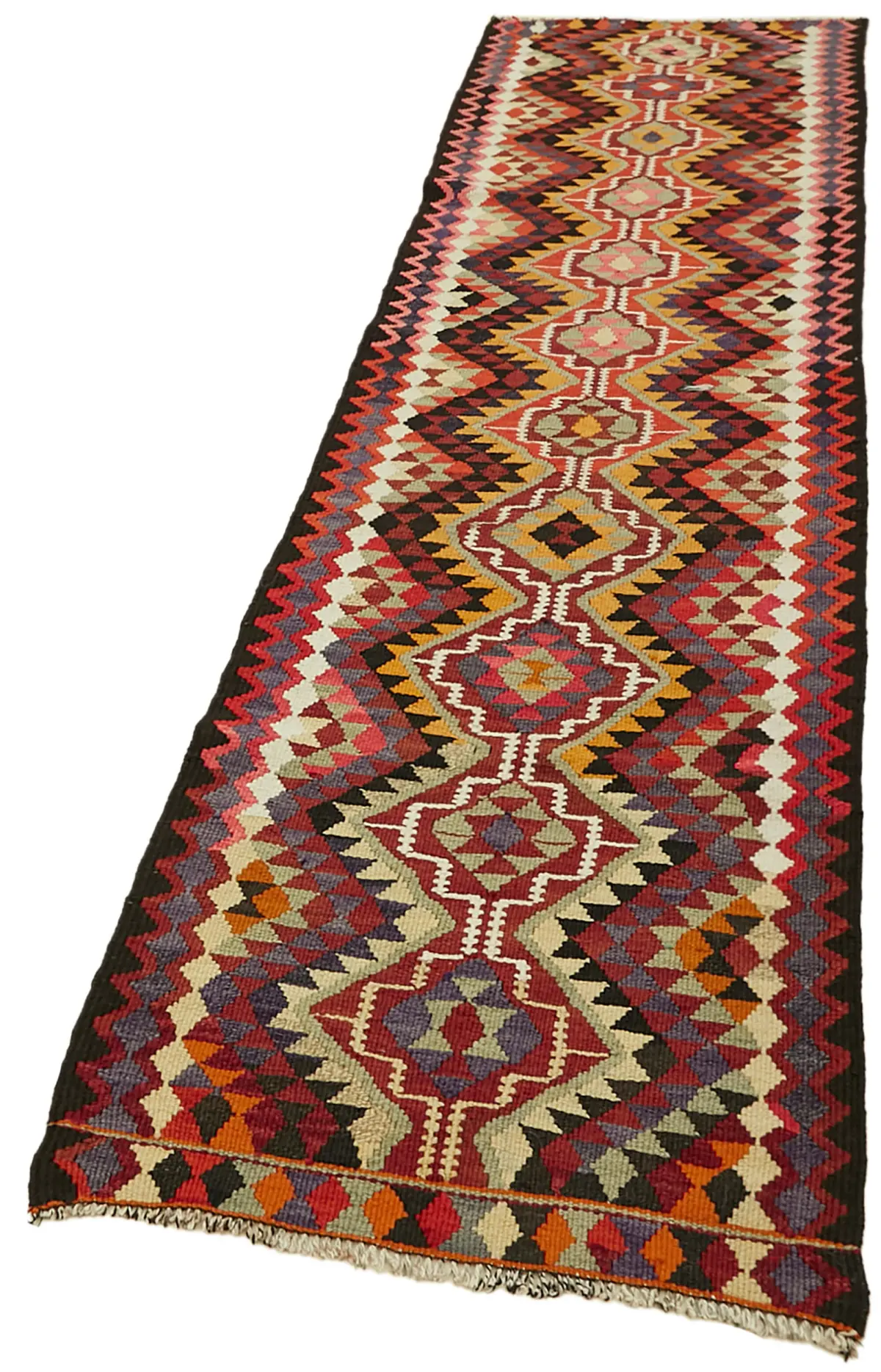 Herki Eskitme Multi Pamuk Üzerine Yün El Dokuma Kilim-088x336 - Görsel 3