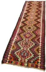 Herki Eskitme Multi Pamuk Üzerine Yün El Dokuma Kilim-088x336 - Görsel 3