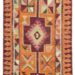 Herki Eskitme Multi Pamuk Üzerine Yün El Dokuma Kilim-098x320