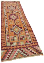 Herki Eskitme Multi Pamuk Üzerine Yün El Dokuma Kilim-098x320 - Görsel 2