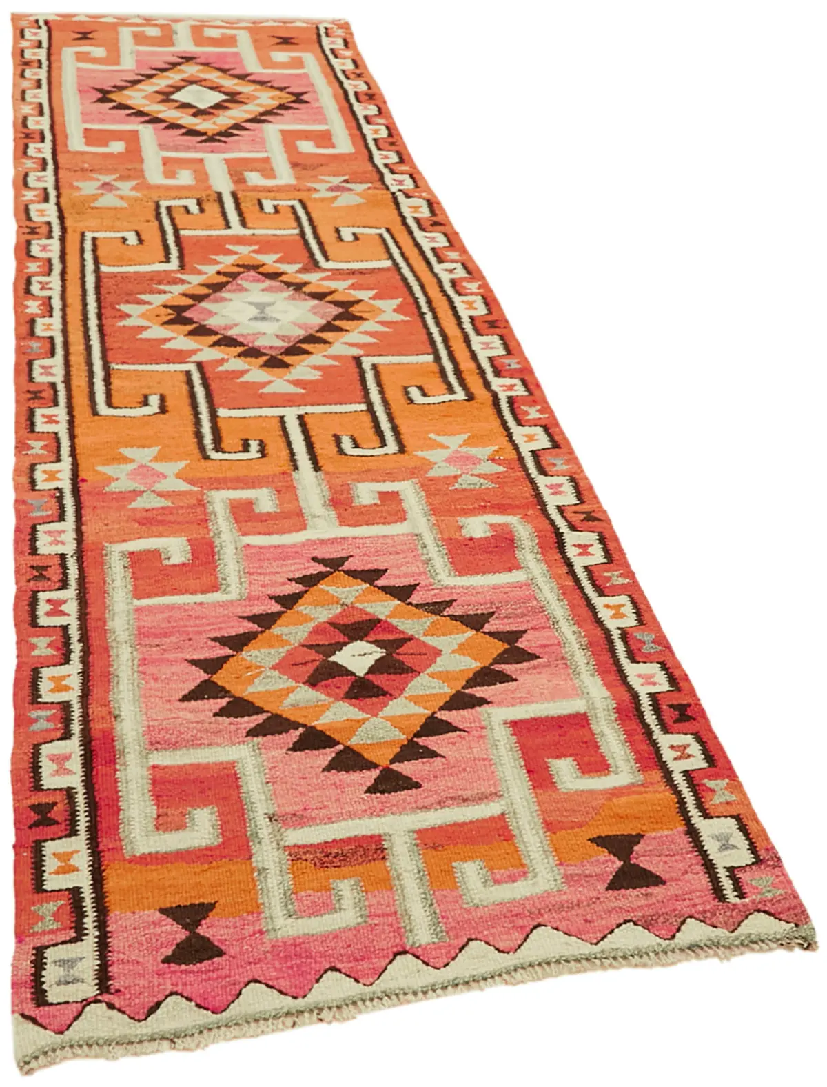 Herki Eskitme Multi Pamuk Üzerine Yün El Dokuma Kilim-098x322 - Görsel 2