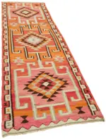 Herki Eskitme Multi Pamuk Üzerine Yün El Dokuma Kilim-098x322 - Görsel 2