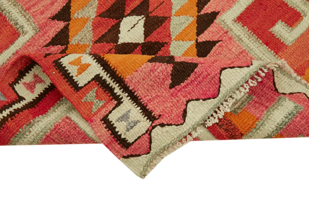 Herki Eskitme Multi Pamuk Üzerine Yün El Dokuma Kilim-098x322 - Görsel 6
