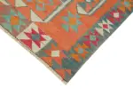Herki Eskitme Multi Pamuk Üzerine Yün El Dokuma Kilim-103x338 - Görsel 4