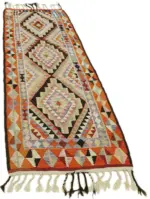 Herki Eskitme Multi Pamuk Üzerine Yün El Dokuma Kilim-091x285 - Görsel 2
