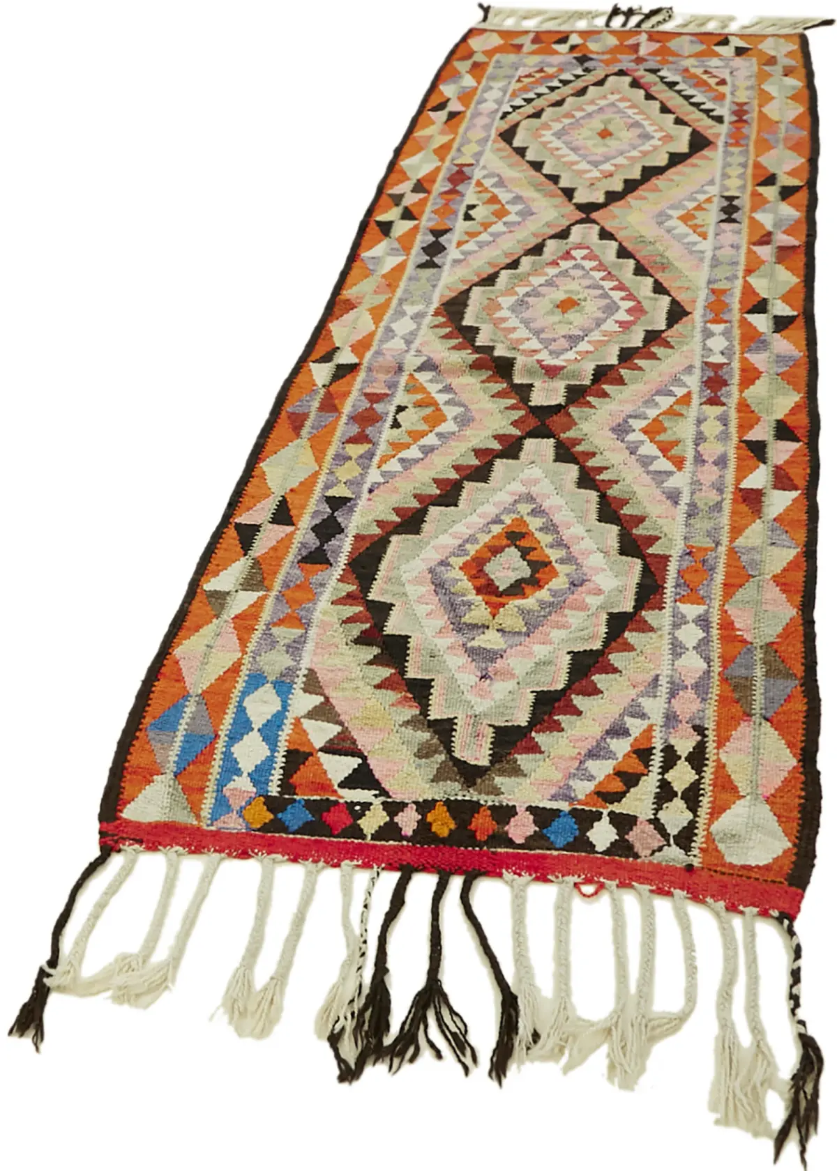 Herki Eskitme Multi Pamuk Üzerine Yün El Dokuma Kilim-091x285 - Görsel 3