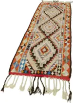 Herki Eskitme Multi Pamuk Üzerine Yün El Dokuma Kilim-091x285 - Görsel 3